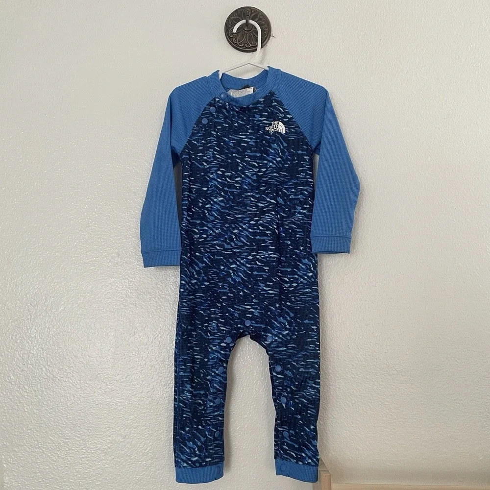 The North Face Blue Camo Waffle‎ Base layer 1 Piece Size 18-24 Months